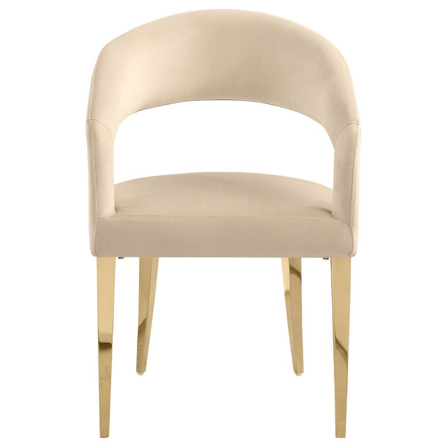 Galiano Velvet Upholstered Dining Arm Chair β Beige, Set of 2 for a Luxurious and Comfortable Dining Experience
