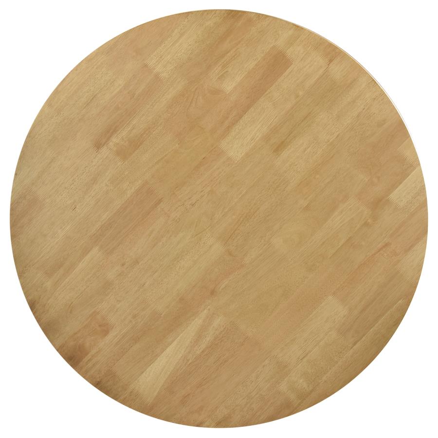 Elowen Round Solid Wood Dining Table in Light Walnut - Warm and Stylish Design for a Cozy and Inviting Dining Room
