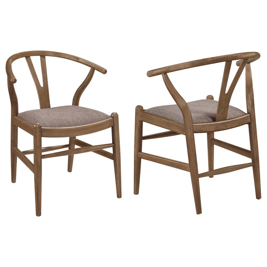 Set of 2 Dinah Wood Wishbone Dining Side Chairs – Walnut Finish | Modern Mid-Century Style