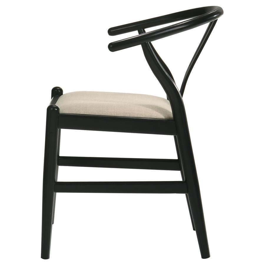 Dinah Wood Wishbone Dining Side Chair β Black, Set of 2 for a Sleek and Modern Dining Look