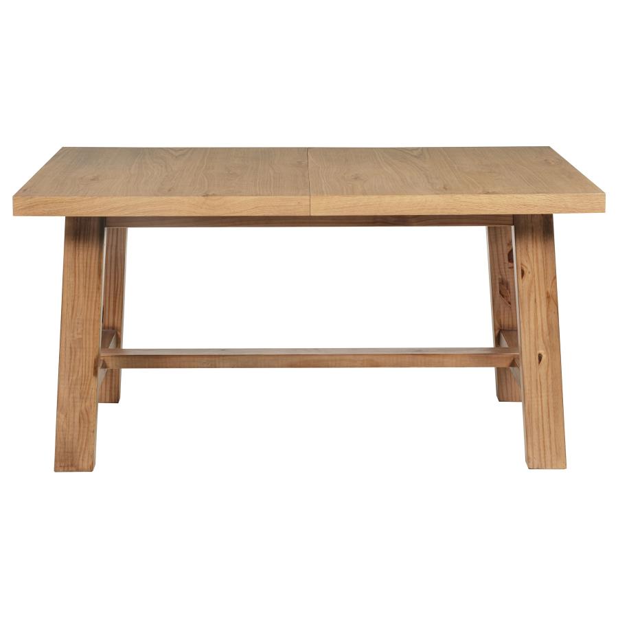 Middleton 76-Inch Extension Leaf Dining Table – Natural Brown Wood Finish | Modern Expandable Dining Table
