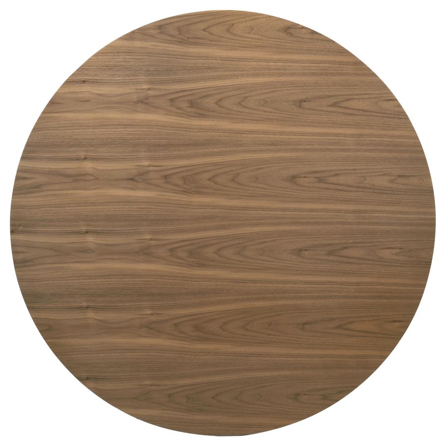 Crestmore 5-Piece 46-Inch Round Wood Dining Table Set Walnut - Warm and Stylish Dining Set for Any Space