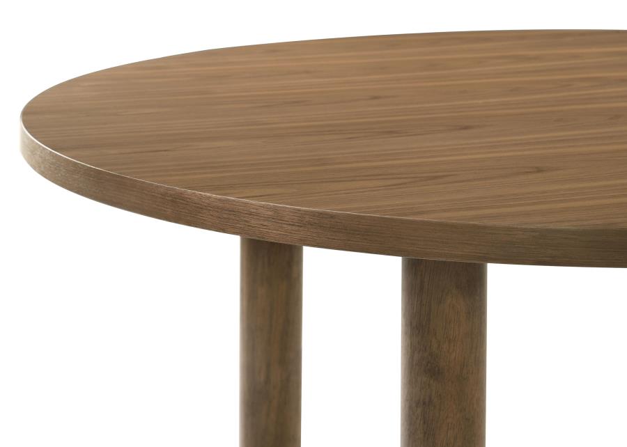 Crestmore 5-Piece 46-Inch Round Wood Dining Table Set Walnut - Warm and Stylish Dining Set for Any Space