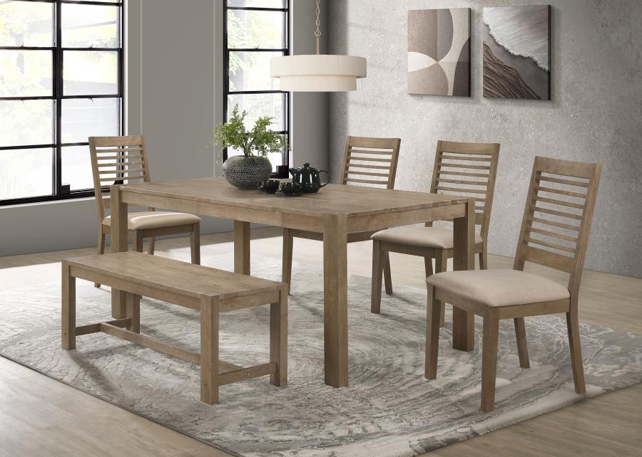 Scottsdale 6-Piece Rectangular Dining Set Brown Washed - Rustic and Elegant Dining Set for Your Home