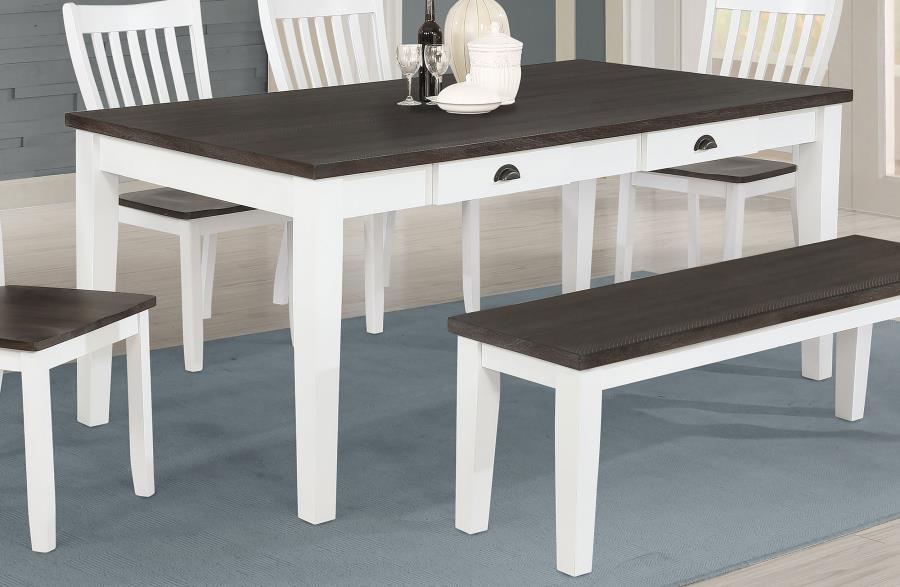 Kingman 4-Drawer Dining Table Espresso and White β Functional Style with Ample Storage Space