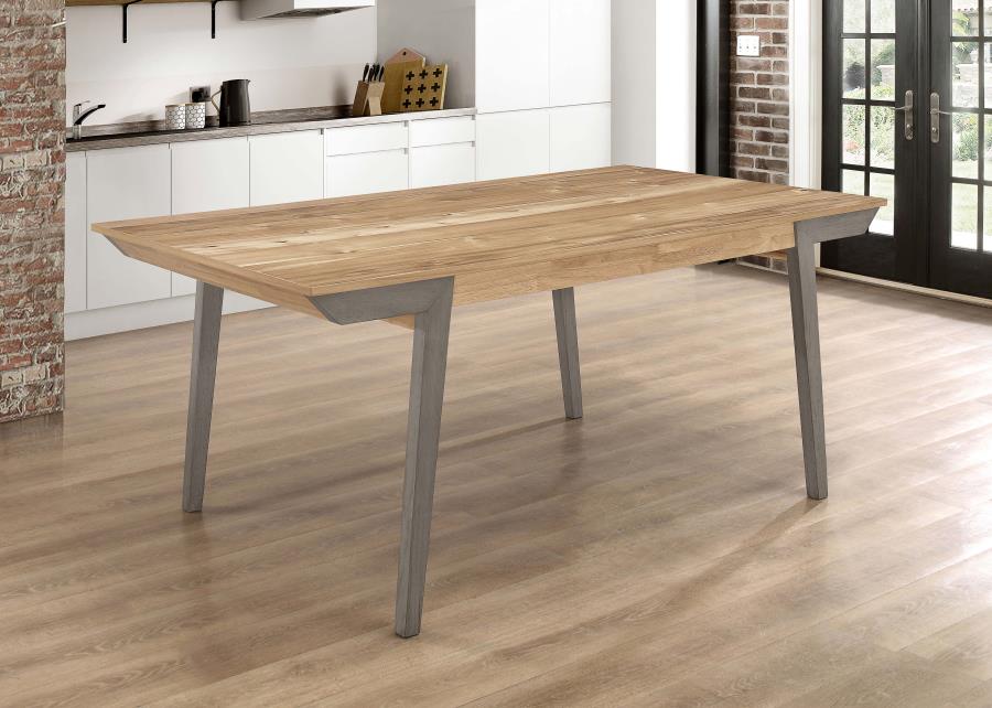 Nogales Wooden Dining Table Acacia and Coastal Grey β Rustic Charm with a Modern Touch for Your Dining Space