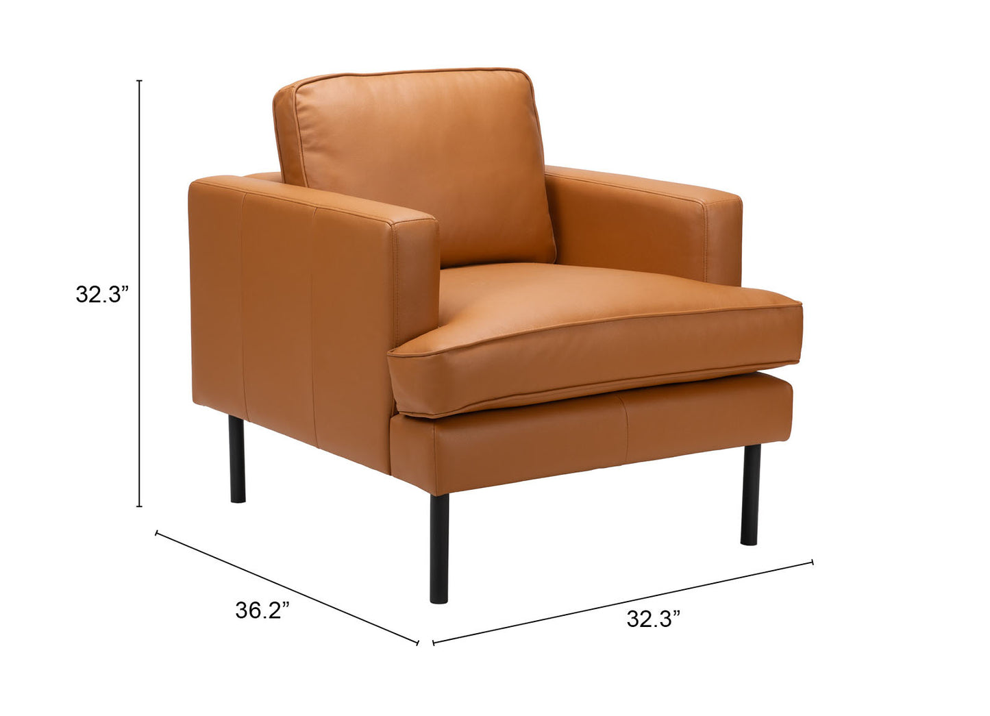 Decade Armchair - Brown Elegant and Cozy Upholstered Armchair for Modern Living Spaces