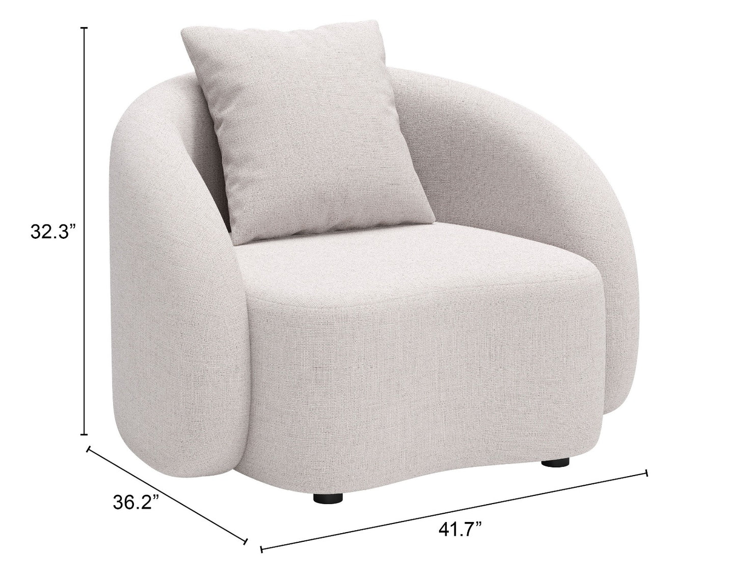 Sunny Isles Accent Chair Beige - Stylish & Comfortable Accent Chair with a Neutral Beige Upholstery for a Versatile, Modern Look