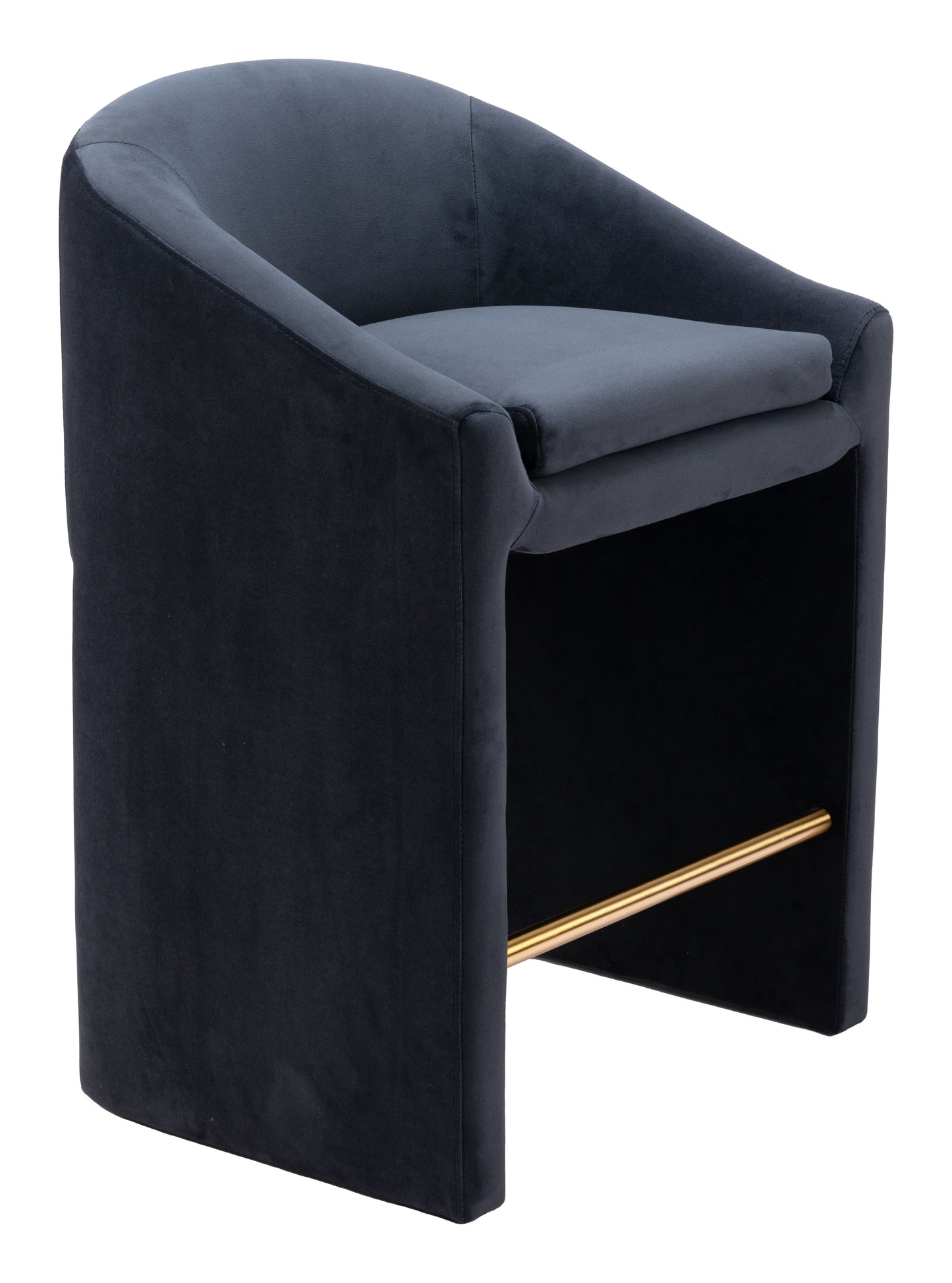 Emas Counter Stool - Midnight Gray Sleek and Stylish Upholstered Stool for Modern Kitchens and Dining Spaces