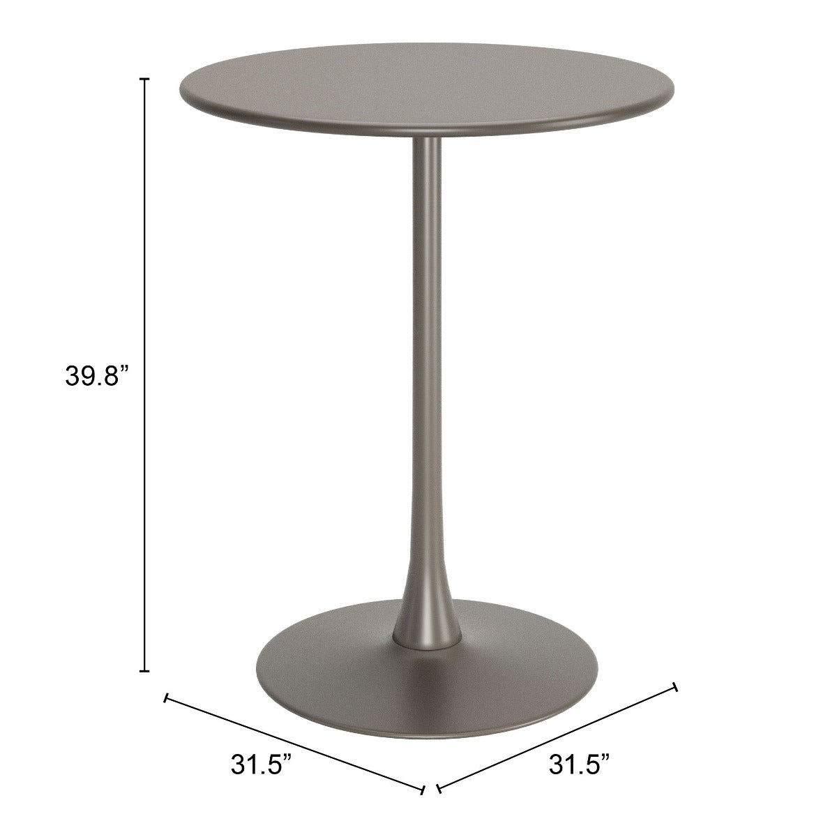 Soleil Bar Table Taupe - Elegant & Modern Bar Table with a Soft Taupe Finish for a Chic, Contemporary Look
