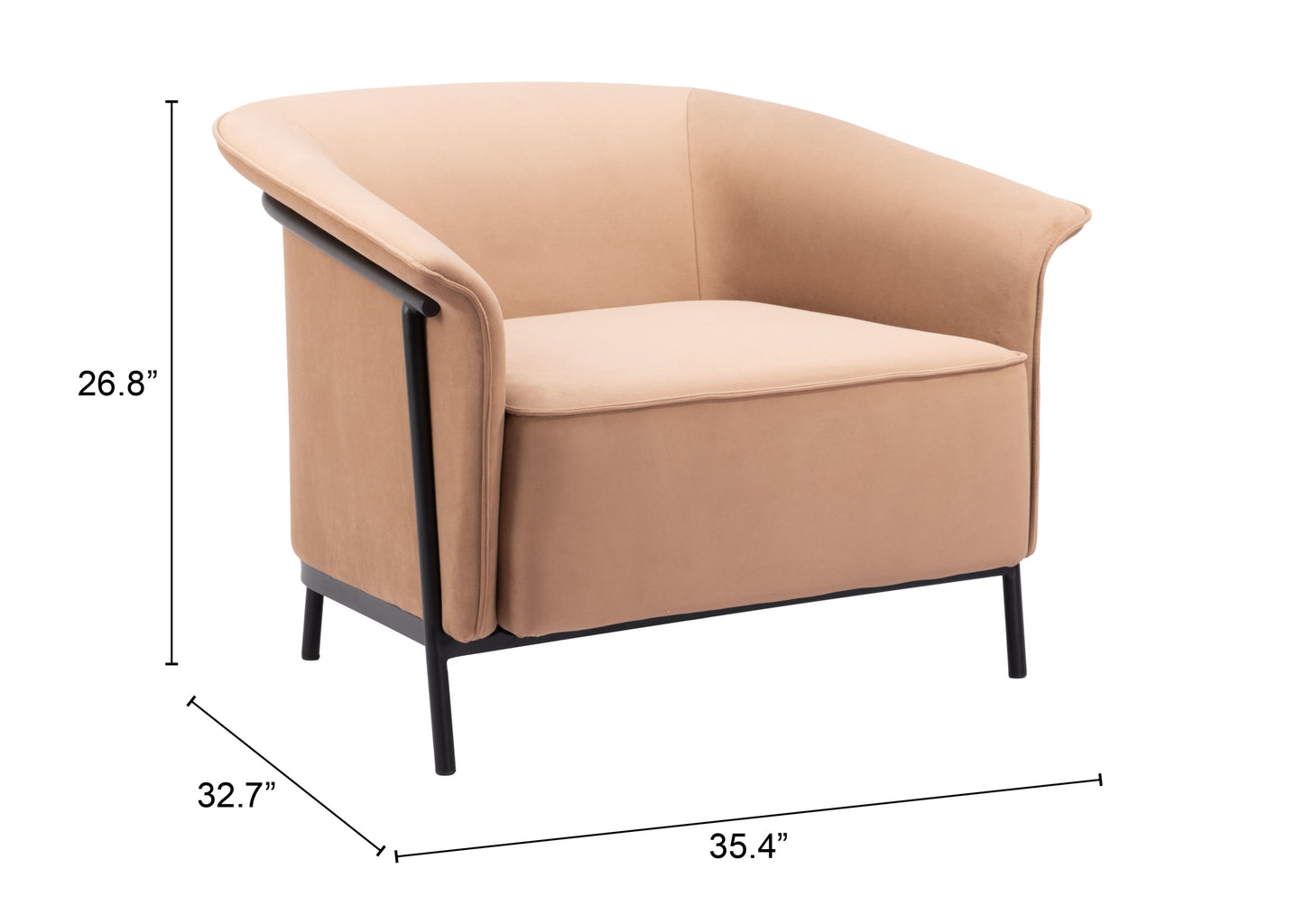 Burry Accent Chair - Tan Stylish Upholstered Chair for Modern Living Spaces