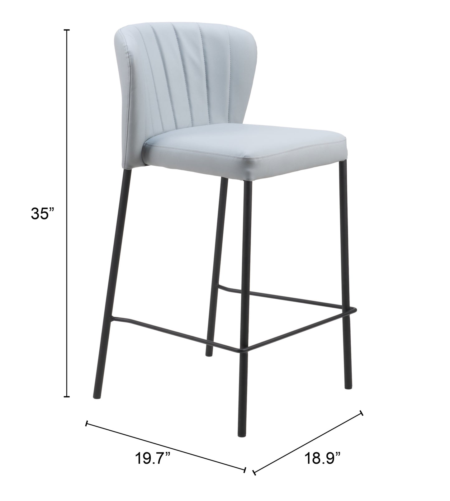 Linz Counter Stool Set of 2 - Contemporary Gray Design for Stylish Kitchens and Dining Spaces