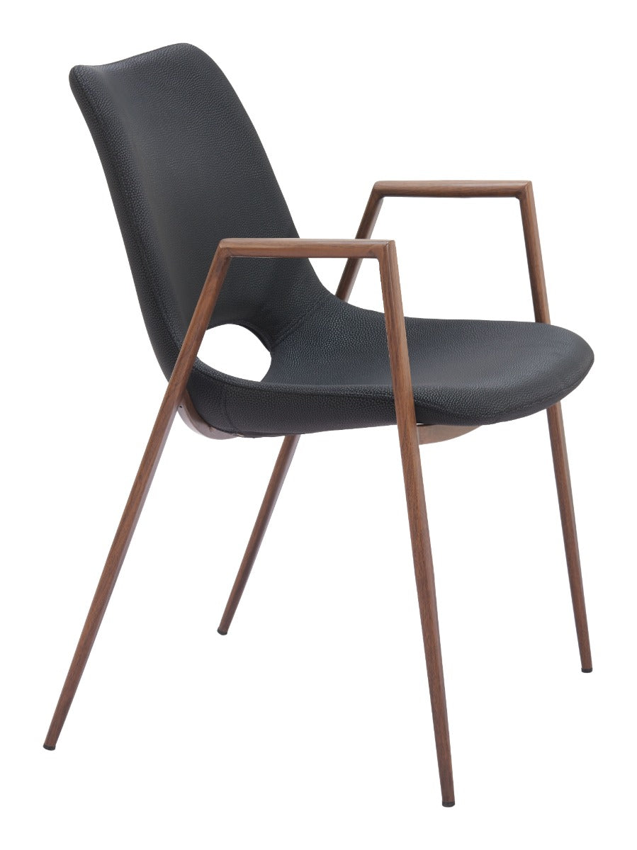 Desi Dining Chair (Set of 2) Black & Walnut