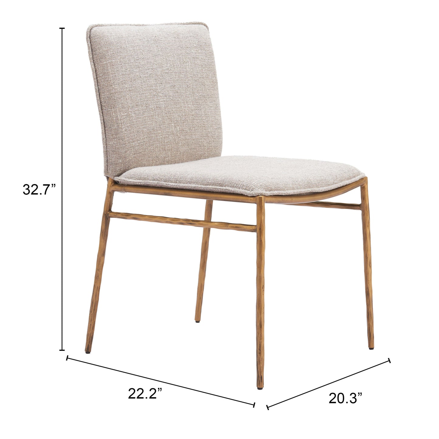 Nordvest Dining Chair Beige & Gold β Stylish Beige & Gold Dining Chair for Sophisticated Dining Rooms