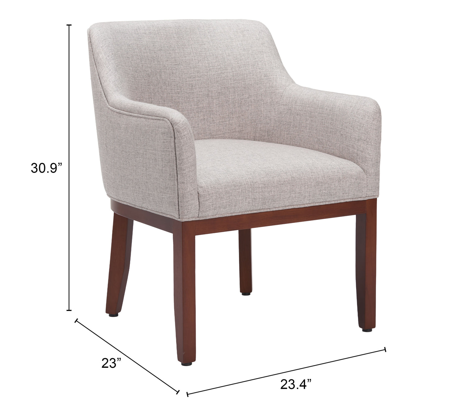 Berbera Dining Chair - Gray Sleek and Comfortable Upholstered Chair for Contemporary Dining Spaces