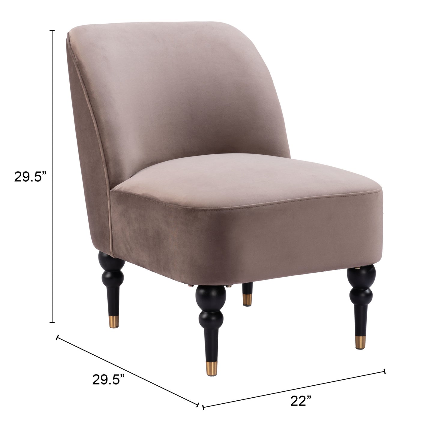 Bintulu Accent Chair - Taupe Elegant and Cozy Upholstered Chair for Modern Living Spaces