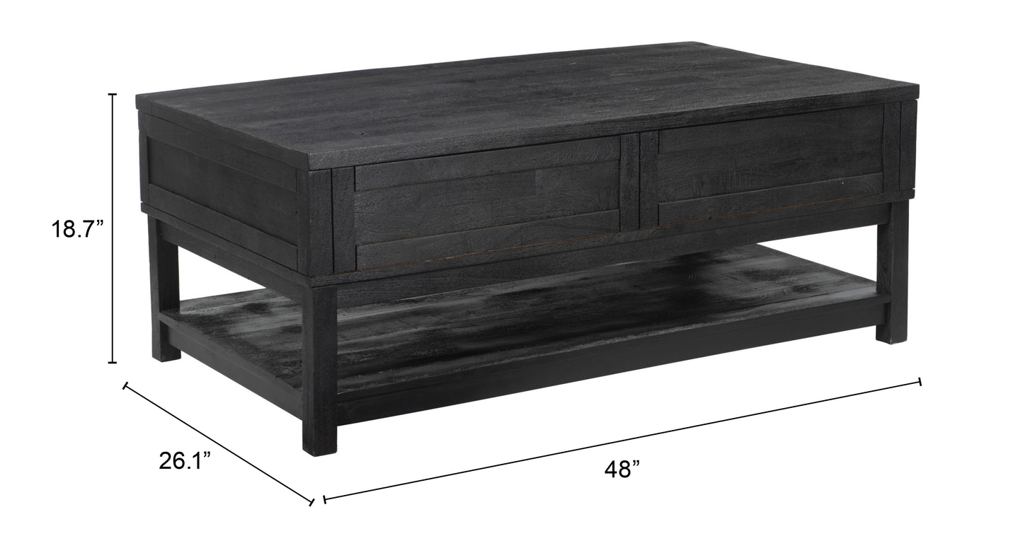 Surat Lift Top Coffee Table - Black Modern and Functional Coffee Table with Lift-Top Design for Stylish Living Rooms