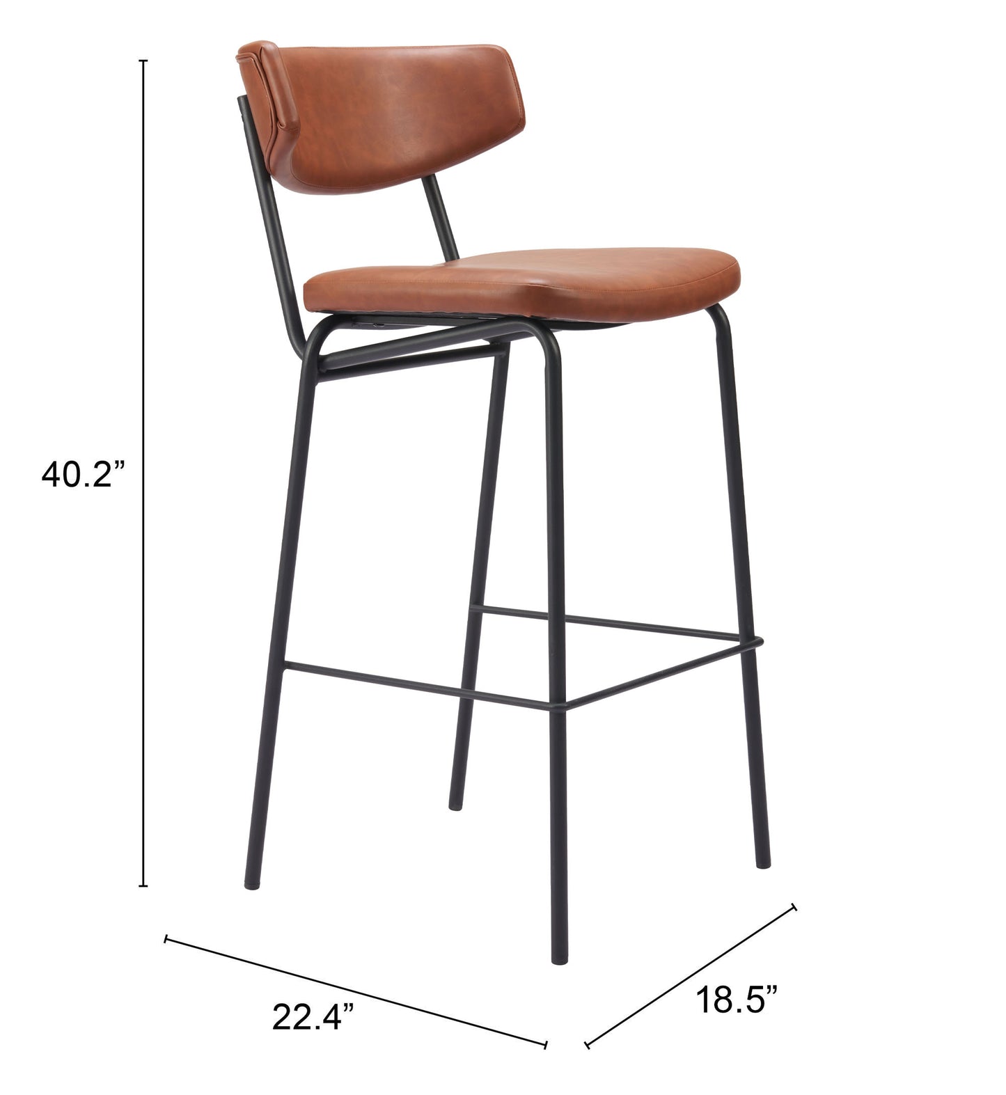 Charon Barstool (Set of 2) Vintage Brown β Elegant and Comfortable Vintage Brown Barstools for Contemporary Kitchens or Bars