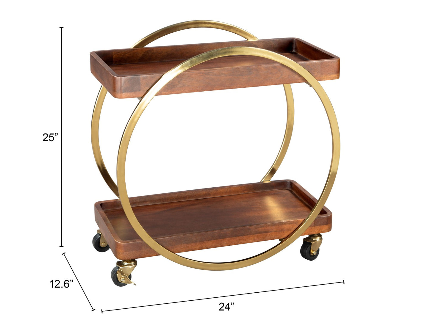 Arenas Bar Cart - Stylish Brown Design for Entertaining and Home Decor