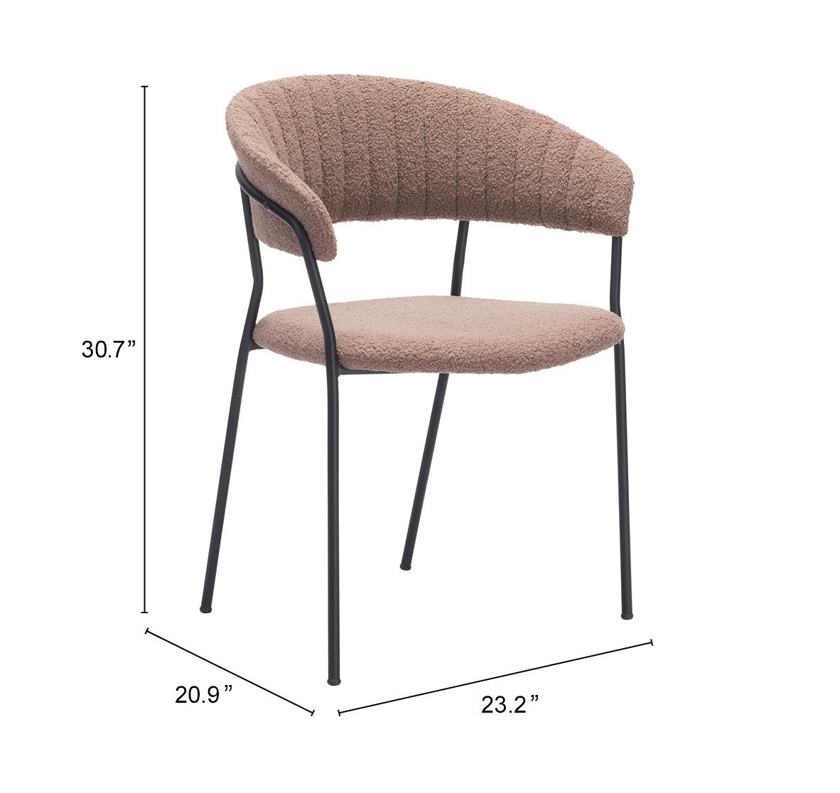 Josephine Dining Chair Set of 2 - Stylish Brown Design for Contemporary Dining Rooms and Elegant Spaces