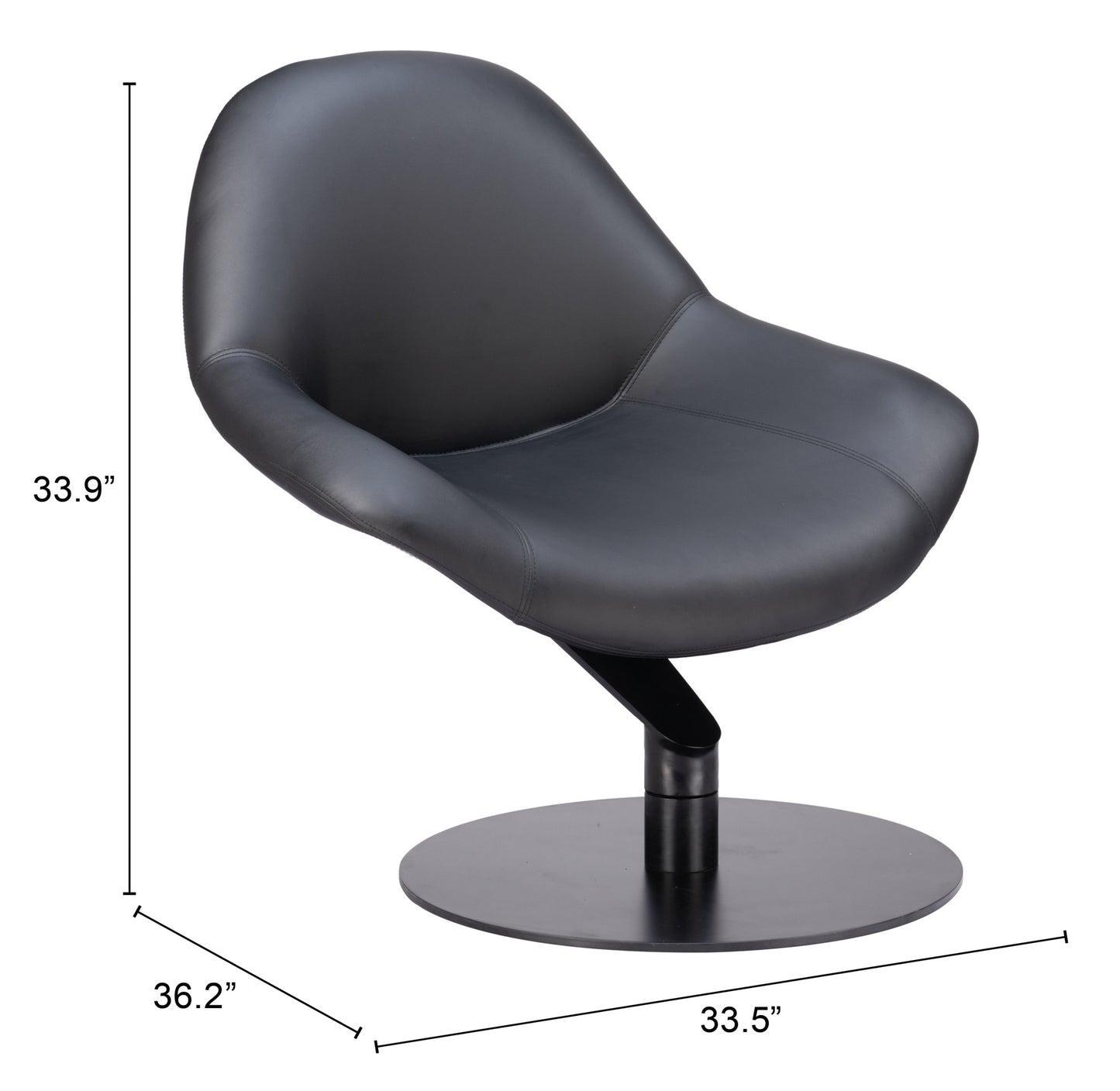 Poole Accent Chair - Black Sleek Upholstered Chair for Modern Home Decor