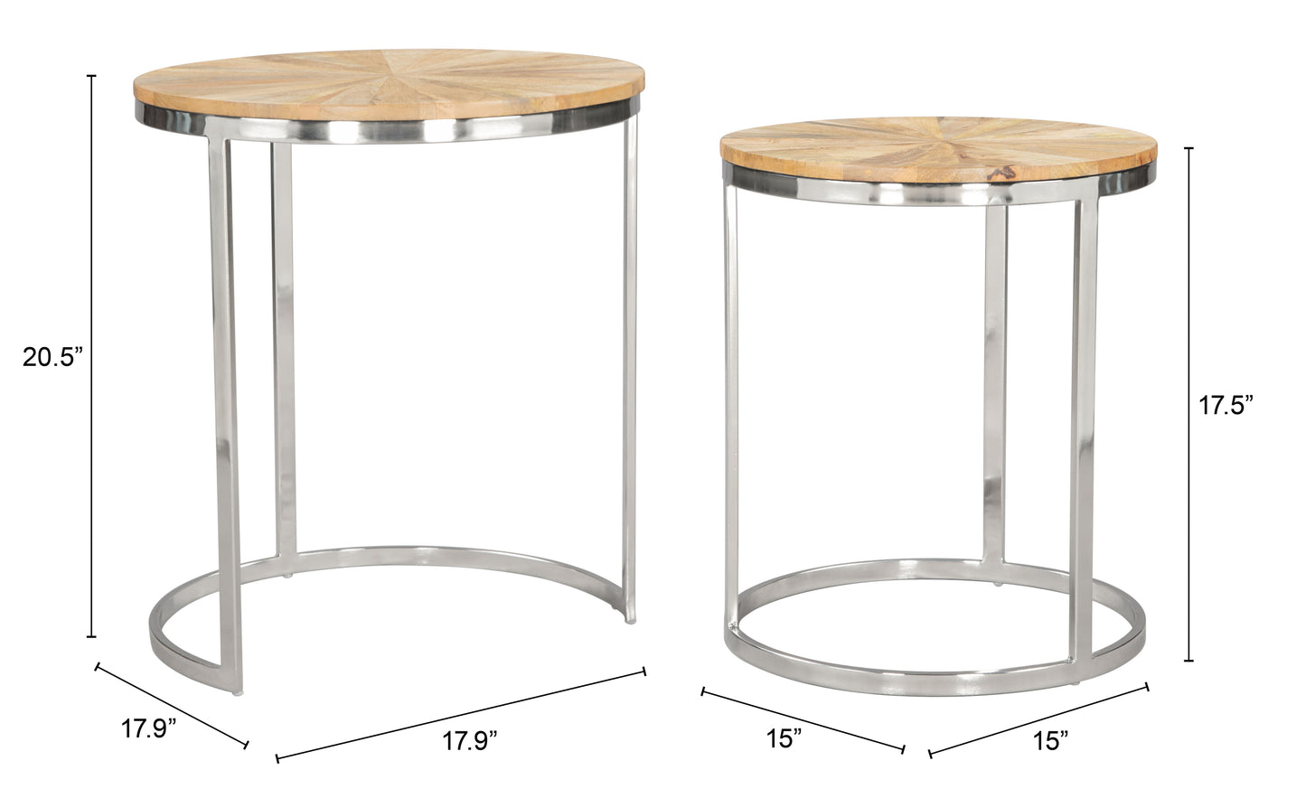 Bari Nesting Table Set (2-Piece) - Chic Natural Design for Versatile Home Decor