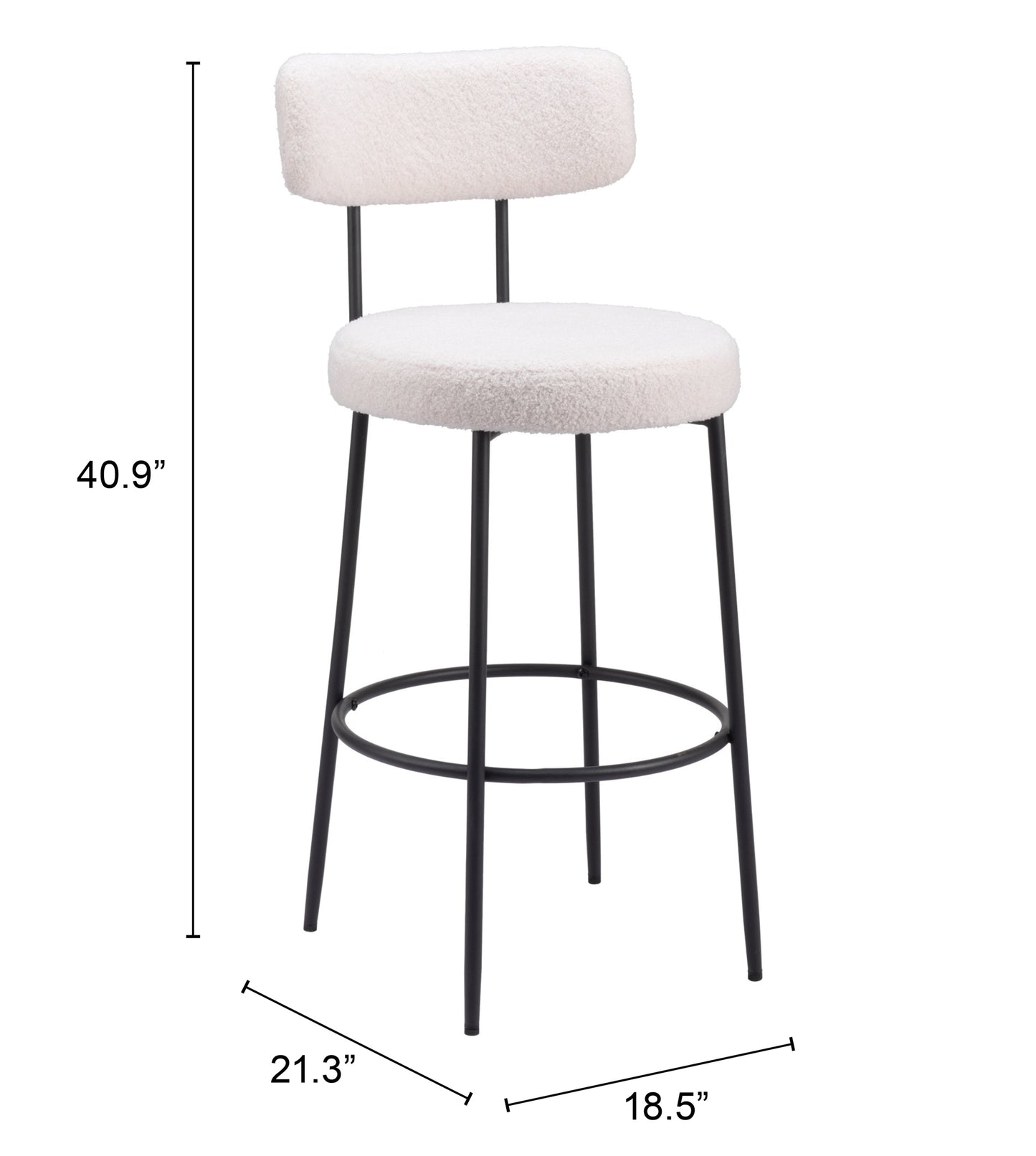 Blanca Barstool Set of 2 - Stylish Ivory Design for Contemporary Home Bars and Dining Areas