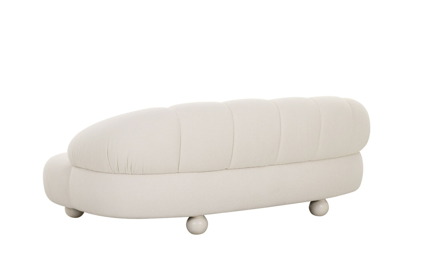 Divani Casa Duran - Contemporary White Fabric Loveseat Sofa