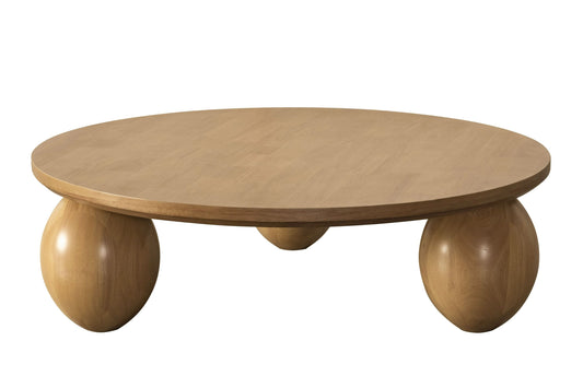 Modrest Optima - Modern Natural Rubberwood Round Coffee Table