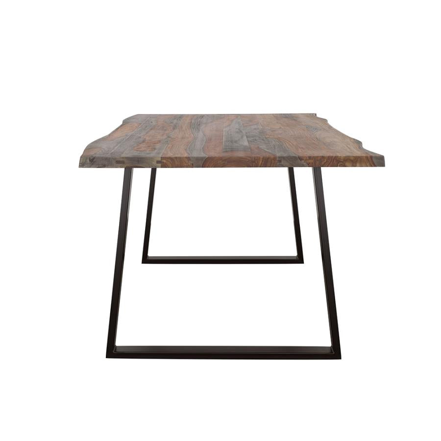 Ditman Live Edge Dining Table Grey Sheesham and Black β Rustic Elegance with a Contemporary Twist