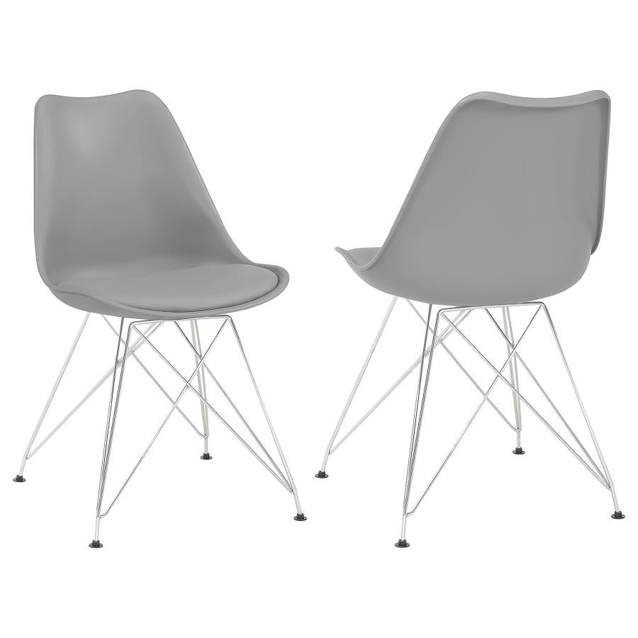 Athena Upholstered Side Chairs Grey (Set of 2) β Stylish and Comfortable with a Sophisticated Grey Upholstery for Modern Dining Spaces