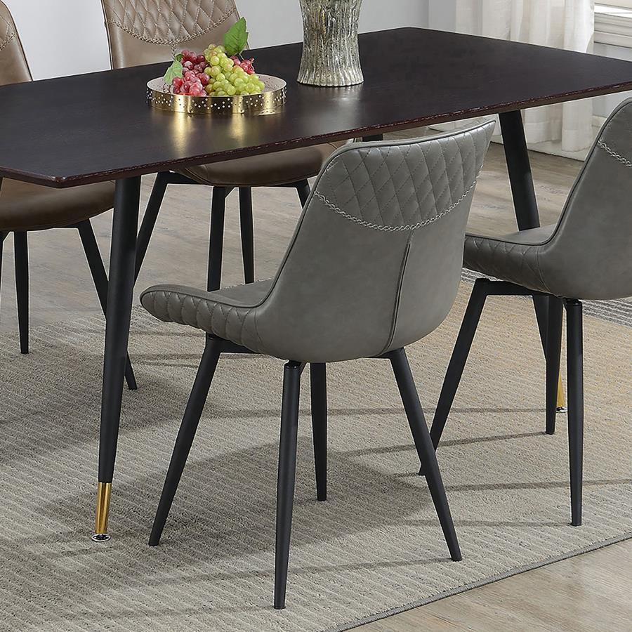 Brassie Upholstered Swivel Dining Side Chairs (Set of 2) β Grey Finish for Modern Comfort and Stylish Versatility