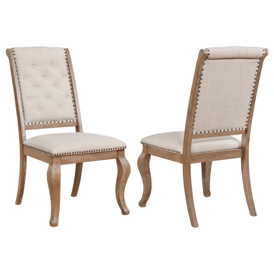 Shop Brockway Upholstered Dining Chair Set of 2 in Barley Brown - Stylish, Comfortable, and Durable for Your Dining Room