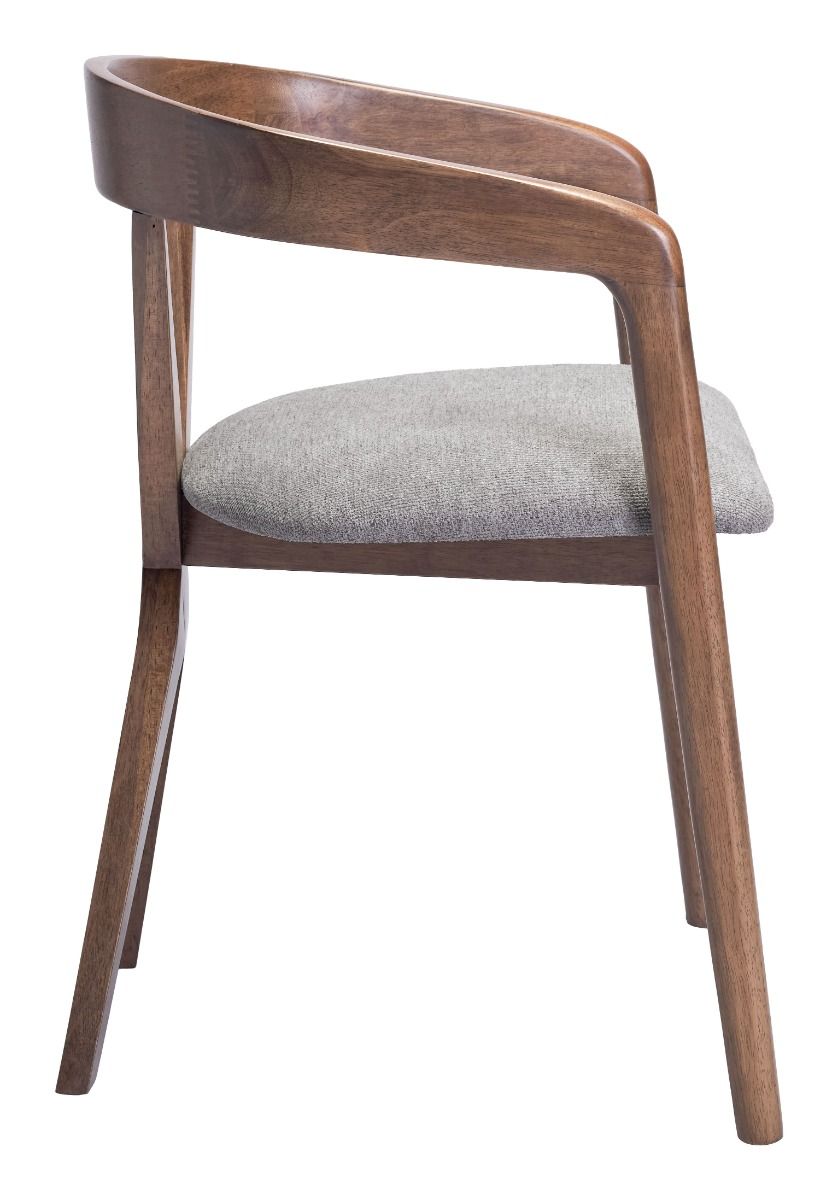 Cairo Dining Chair Dove Gray & Walnut - Stylish & Comfortable Dining Chair with a Chic Dove Gray Upholstery and Walnut Legs
