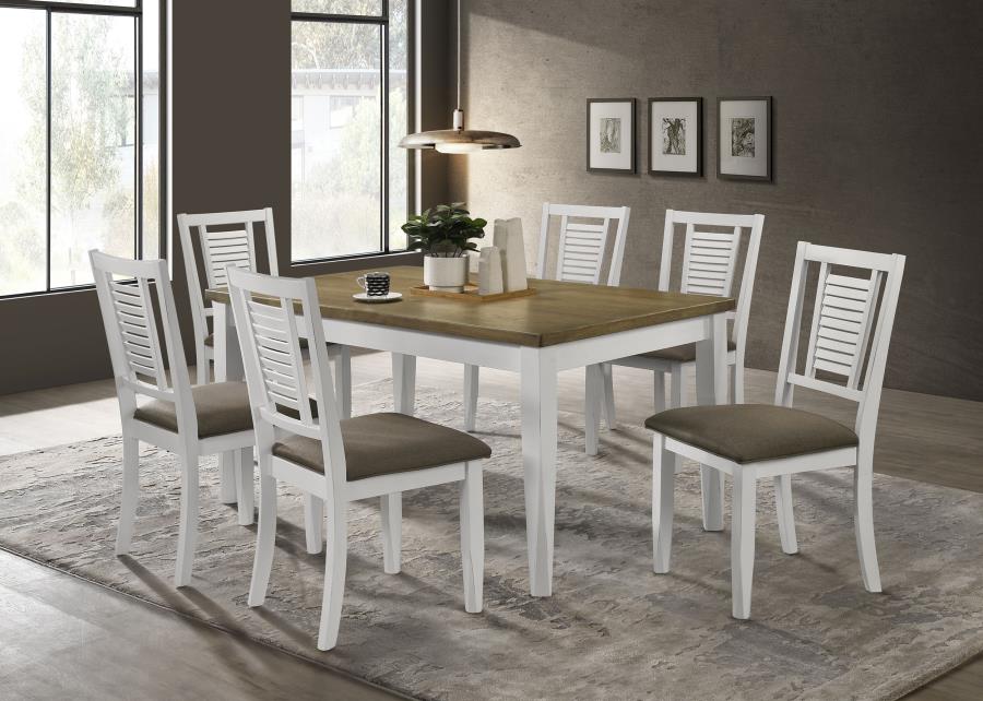 Appleton 7-Piece Rectangular Dining Set Distressed White - Classic and Charming Dining Set for Any Home