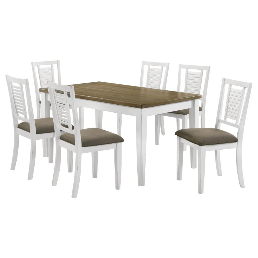 Appleton 7-Piece Rectangular Dining Set Distressed White - Classic and Charming Dining Set for Any Home