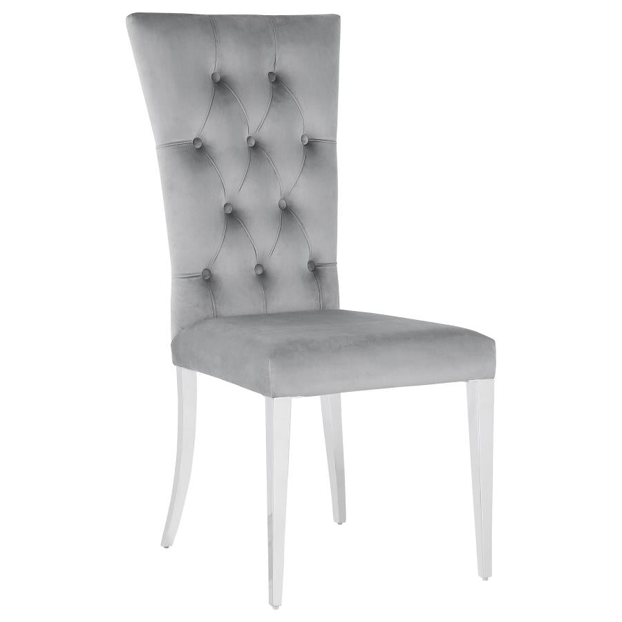 Kerwin Tufted Upholstered Side Chair Set of 2 Grey and Chrome - Stylish and Comfortable Dining Chairs for Any Setting