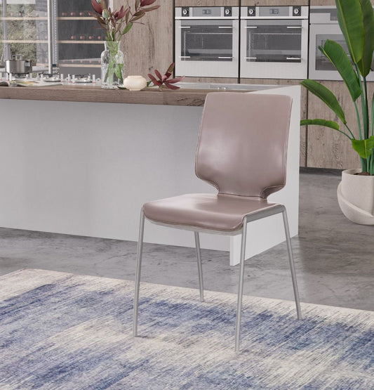 Modrest Eileen - Modern Dark Grey Eco-Leather Dining Chair (Set of 2) - Stylish Design Furniture