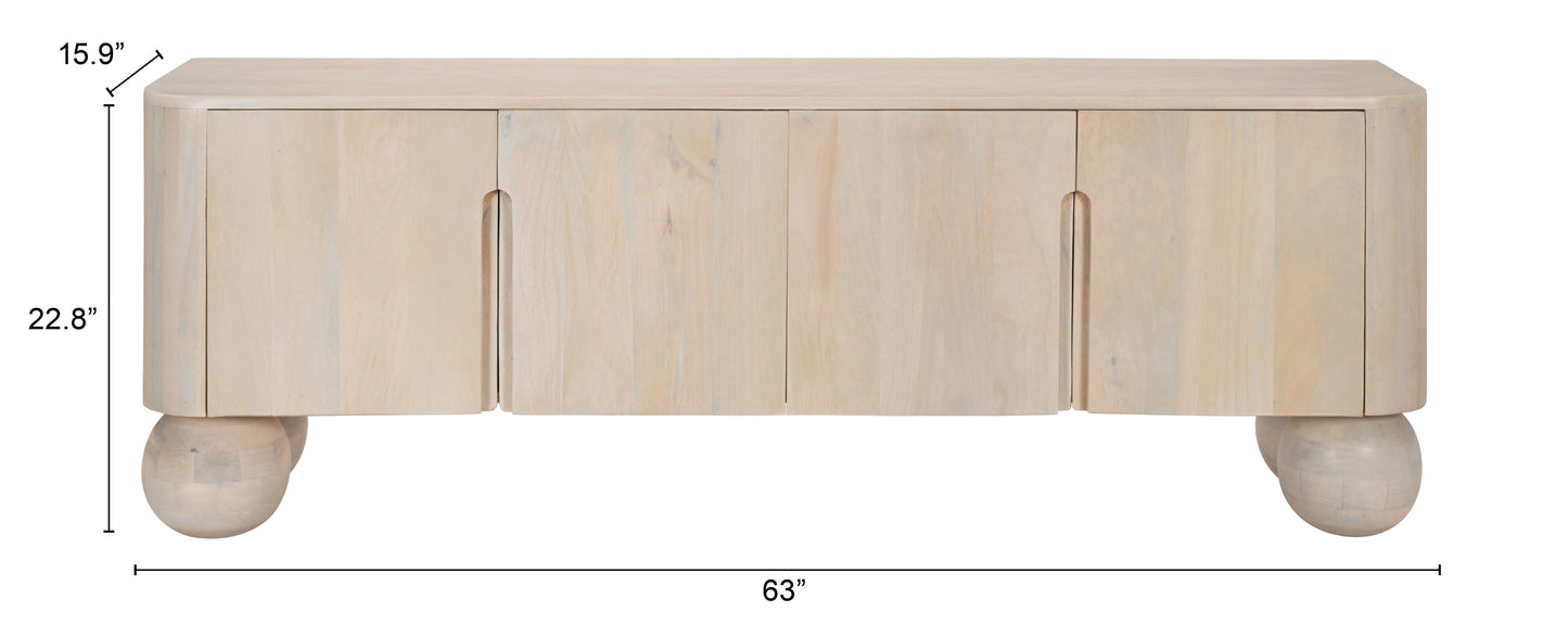 Kuti Entertainment Stand Natural β Sleek and Functional Storage Solution for Your Living Room or Media Room
