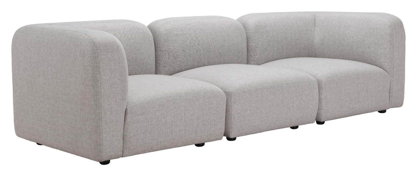 Biak Corner Chair Gray - Stylish & Versatile Corner Chair with a Contemporary Gray Upholstery, Ideal for Modular Seating Configurations