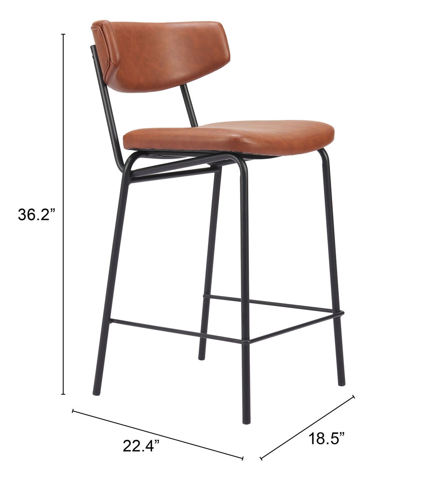 Charon Counter Stool (Set of 2) Vintage Brown β Stylish and Comfortable Vintage Brown Counter Stools for Modern Kitchens or Bars