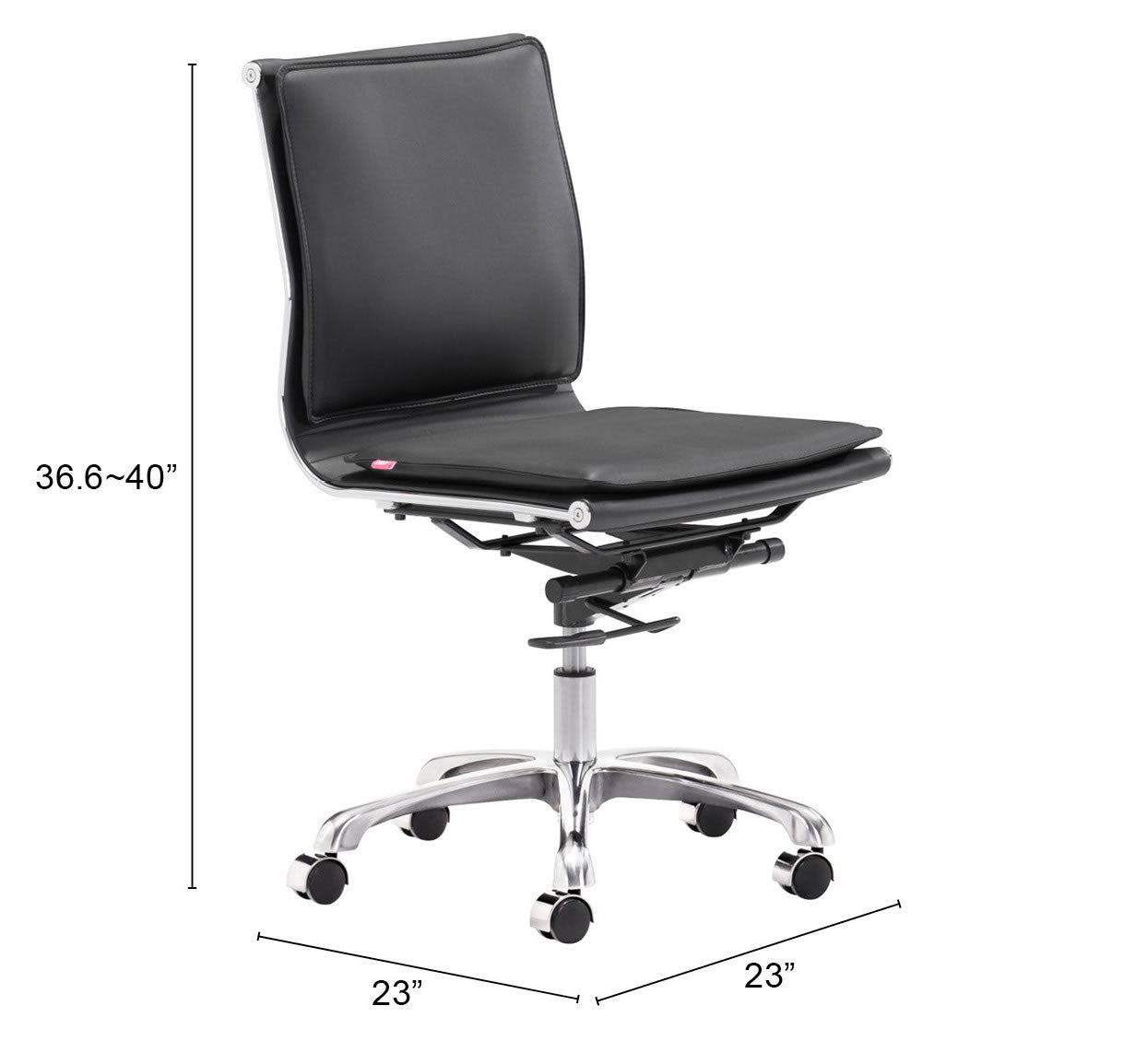 Lider Plus Armless Office Chair Black - Sleek & Comfortable Armless Office Chair with a Modern Black Upholstery for a Professional Look