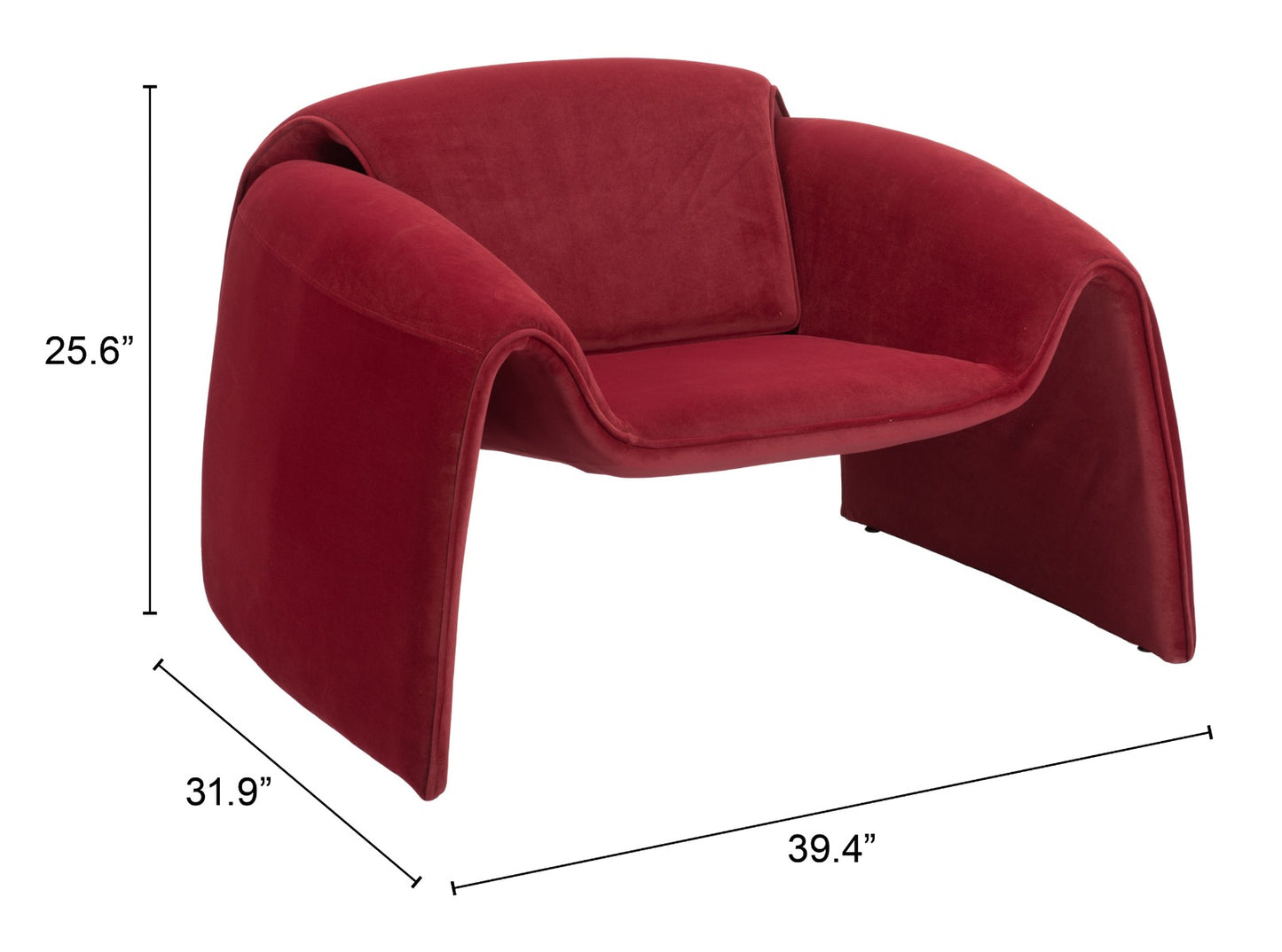Horten Accent Chair - Red Bold and Comfortable Accent Chair for Modern Living Spaces