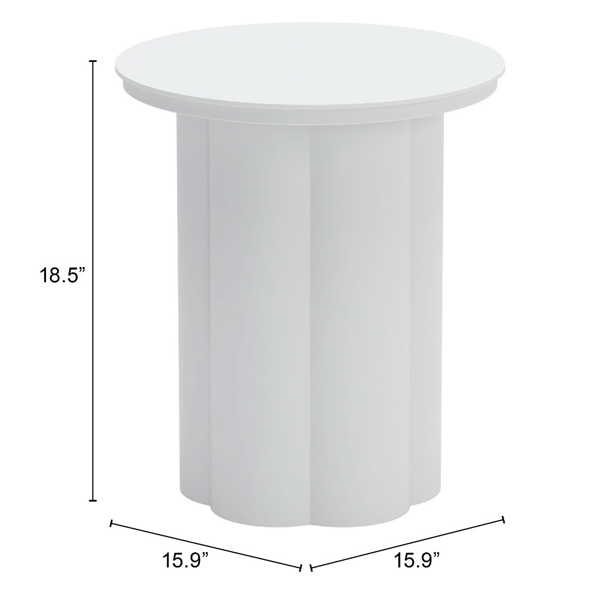Kogur Side Table White - Sleek & Modern Side Table with a Clean White Finish for a Contemporary Touch