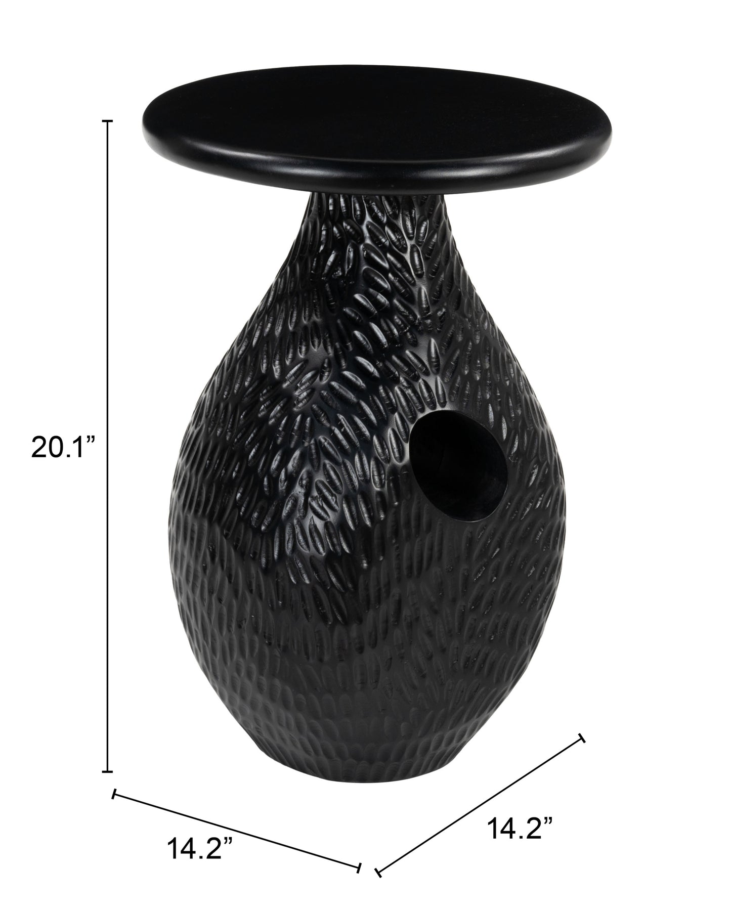 Piho Side Table Black β Elegant and Contemporary Black Accent for Living Room or Bedroom