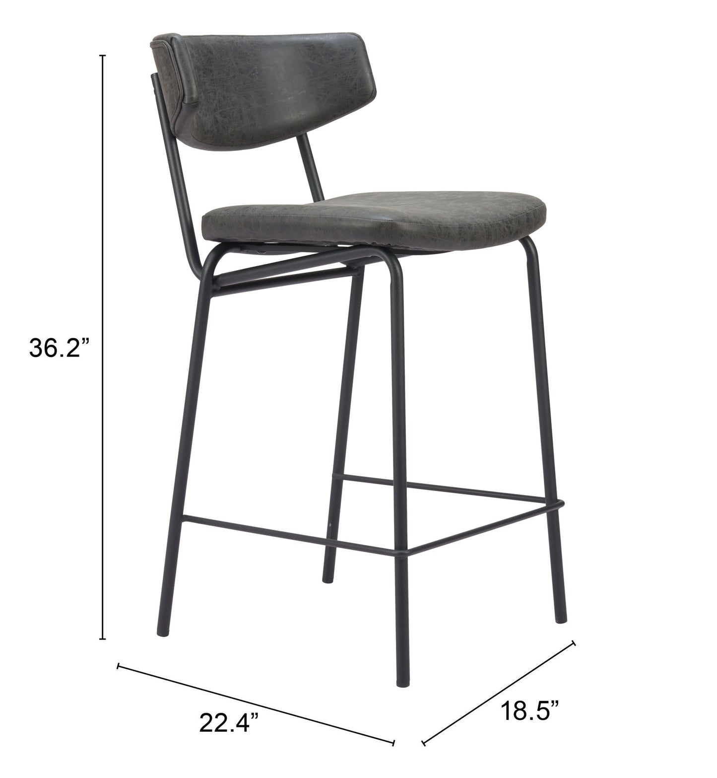 Charon Counter Stool (Set of 2) Vintage Black β Stylish and Durable Vintage Black Counter Stools for Modern Kitchens or Bars