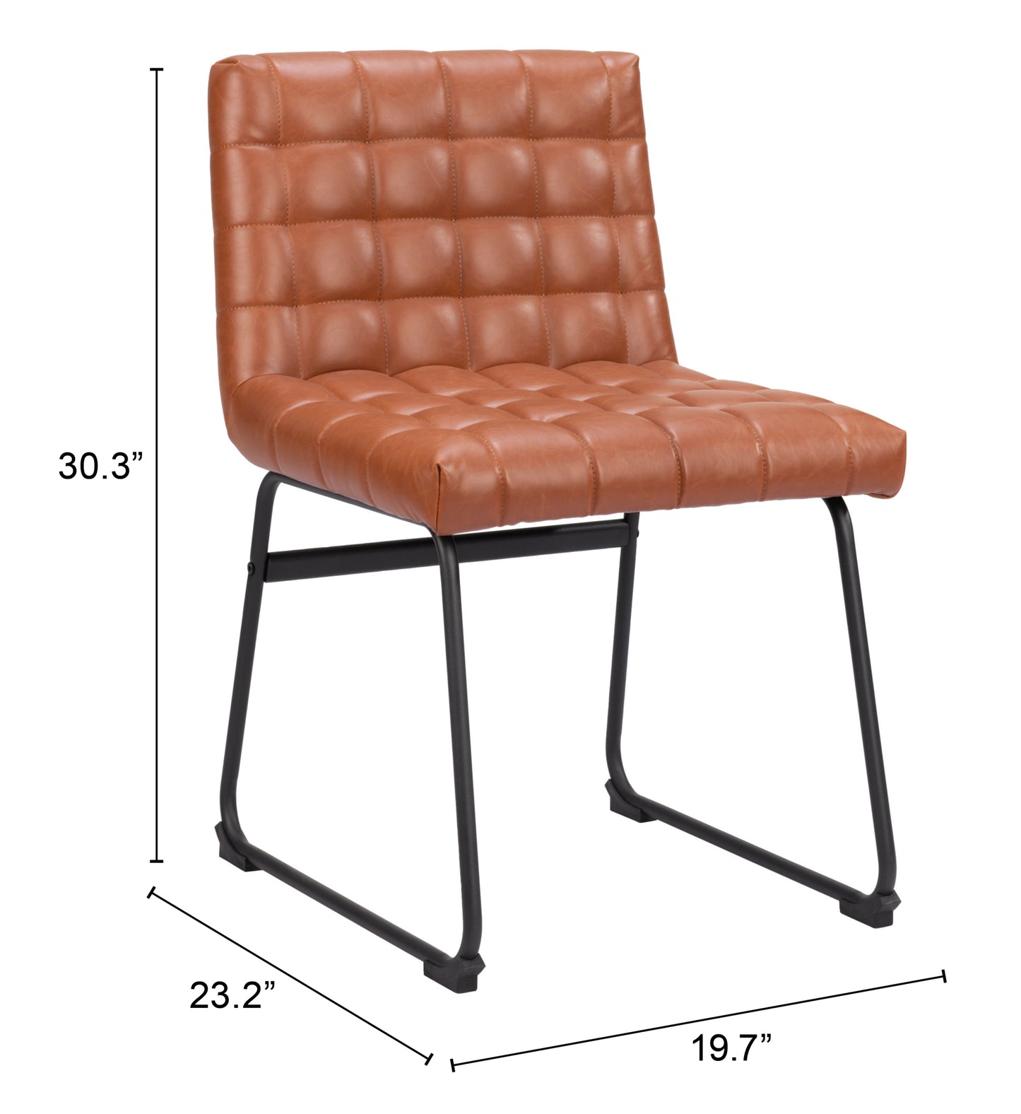 Pago Dining Chair Set of 2 - Brown Stylish and Comfortable Upholstered Chairs for Modern Dining Rooms