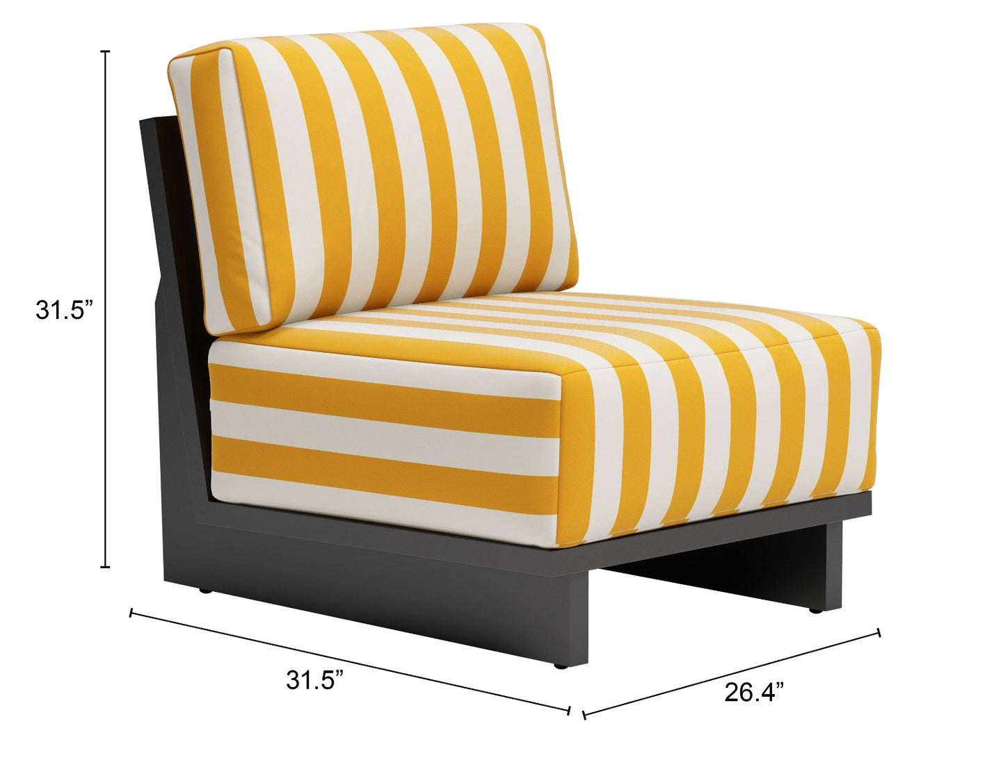 Shoreline Accent Chair Yellow - Bright & Cheerful Accent Chair with a Vibrant Yellow Upholstery for a Fresh, Bold Touch
