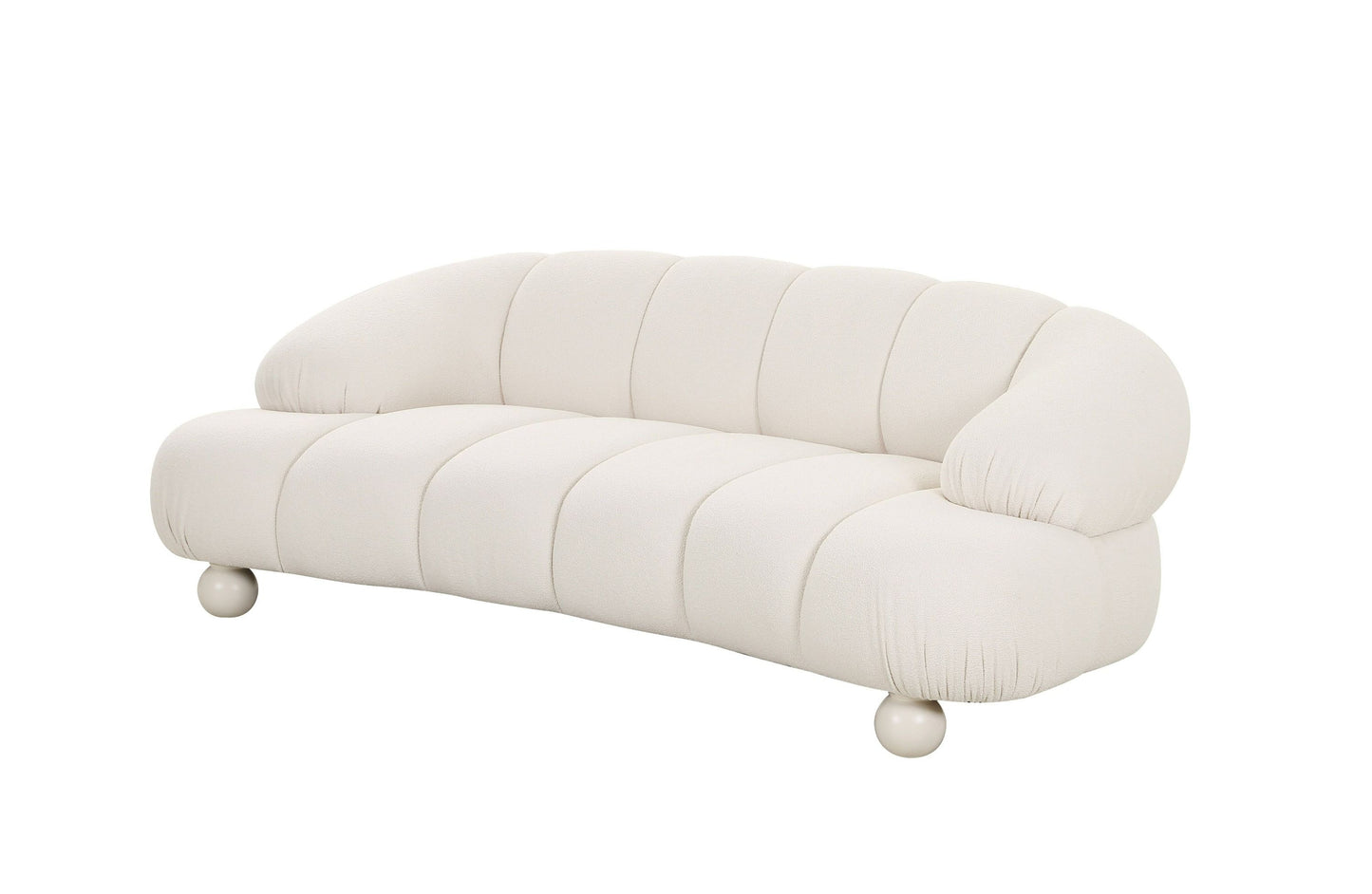 Divani Casa Duran Contemporary White Fabric Loveseat Sofa for Modern and Cozy Living Spaces