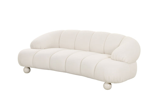 Duran White Fabric Loveseat Sofa